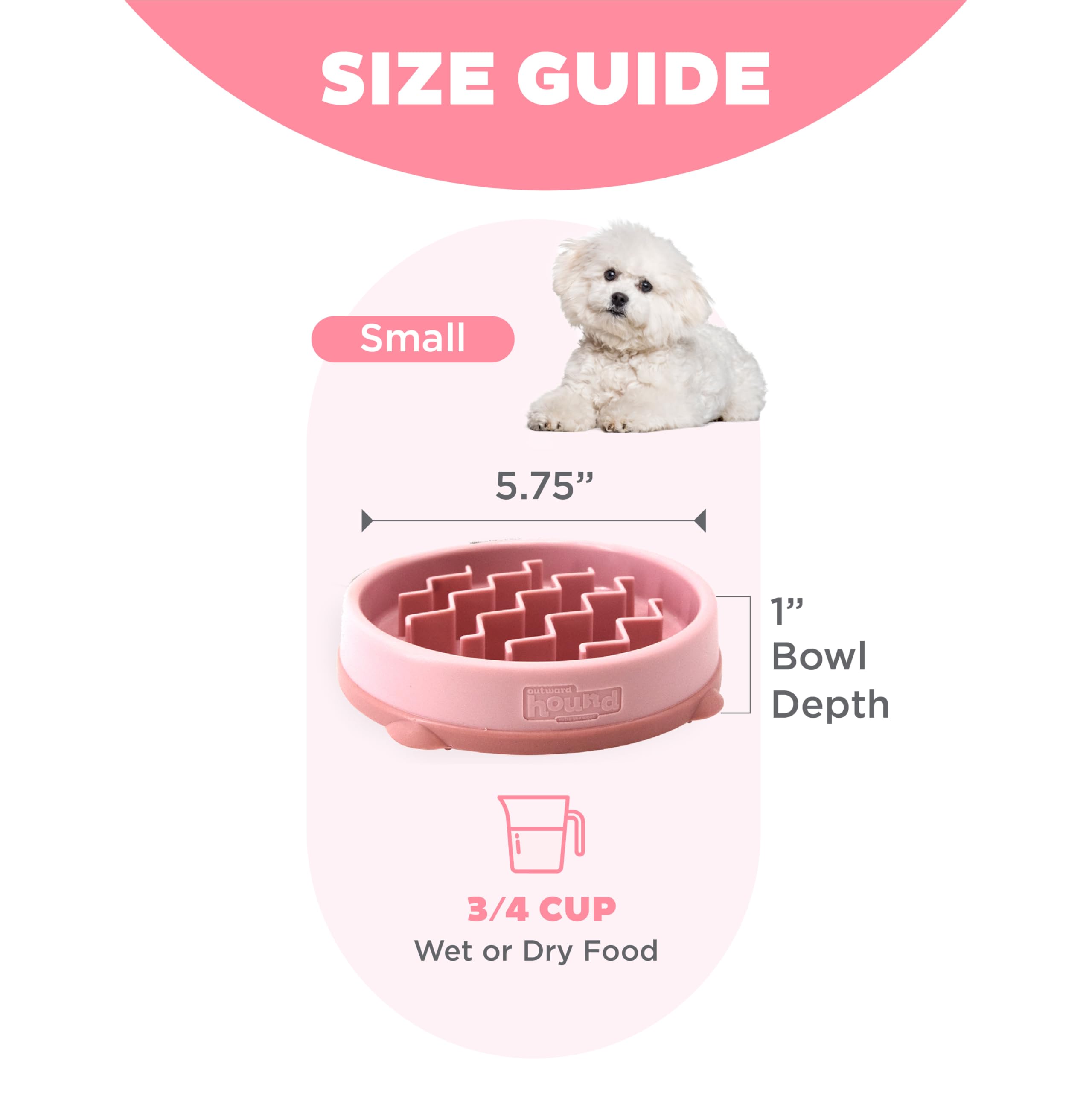 Outward Hound Fun Feeder Slo Tazon Para Perros Pequenos: ideal para razas pequeñas y cachorros.