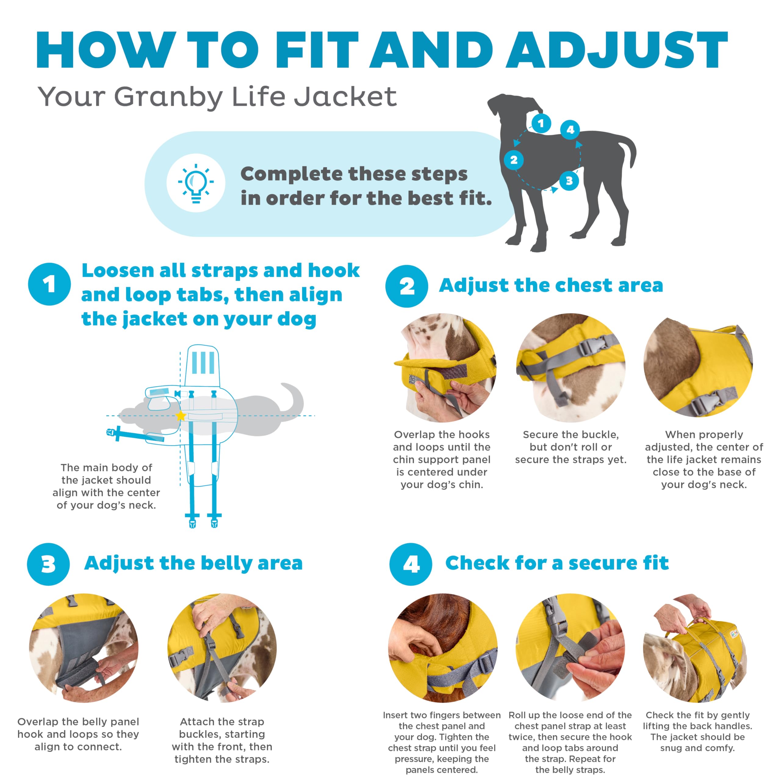 Outward Hound Granby Splash XL: asas de rescate dobles para levantamiento seguro.