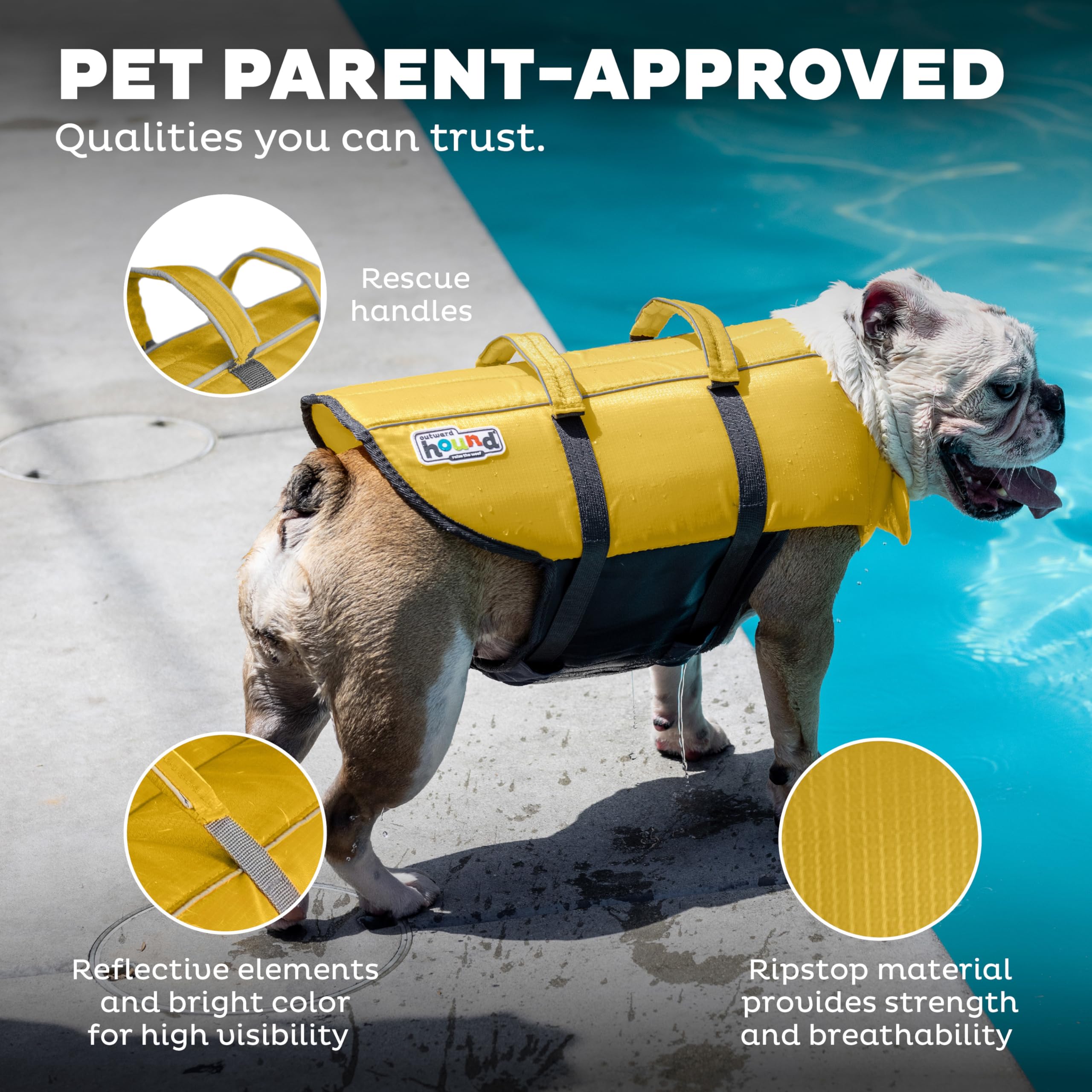 Outward Hound Granby Splash XL: material ripstop ligero y duradero.
