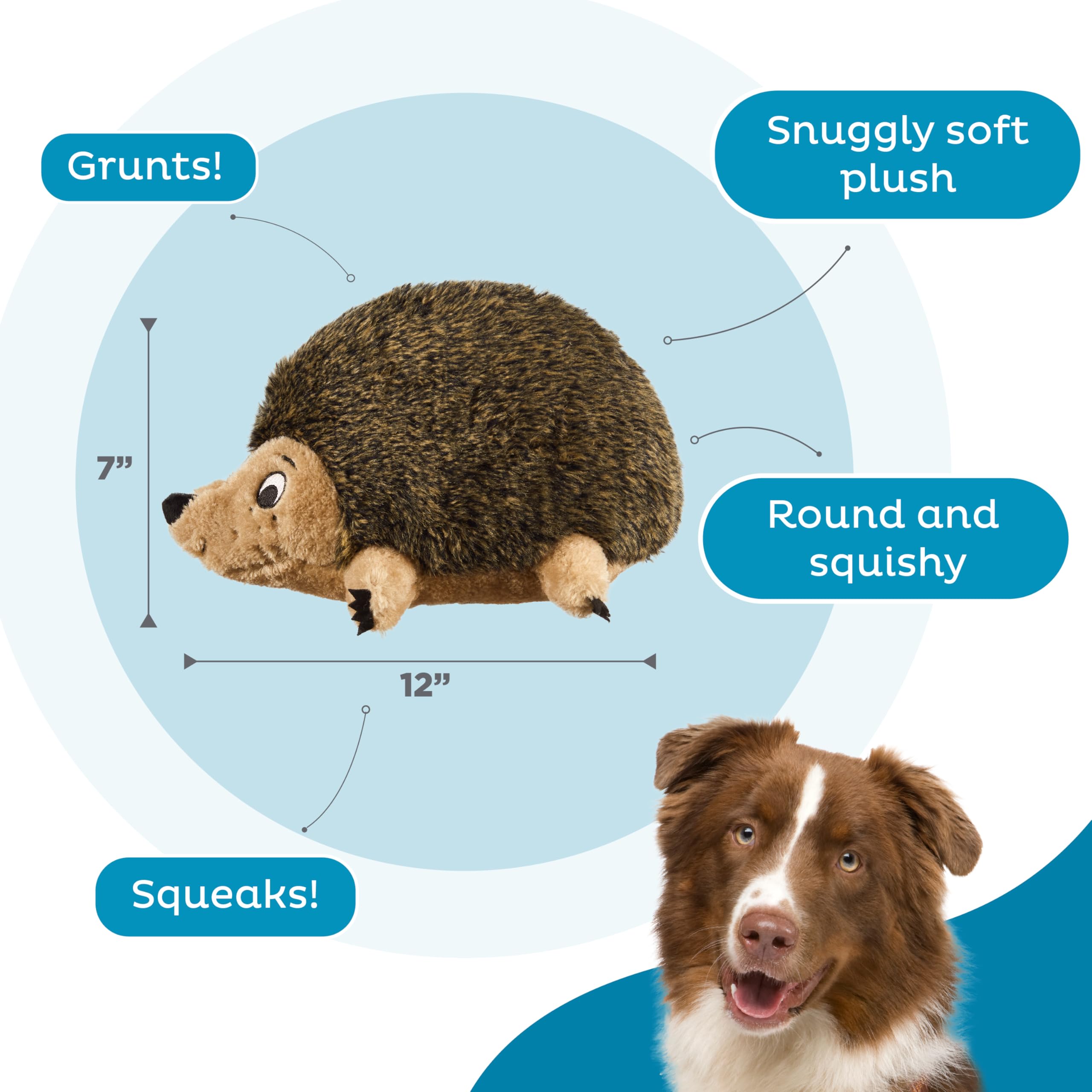 Pelaje suave de Outward Hound Hedgehogz para consolar y abrazar.