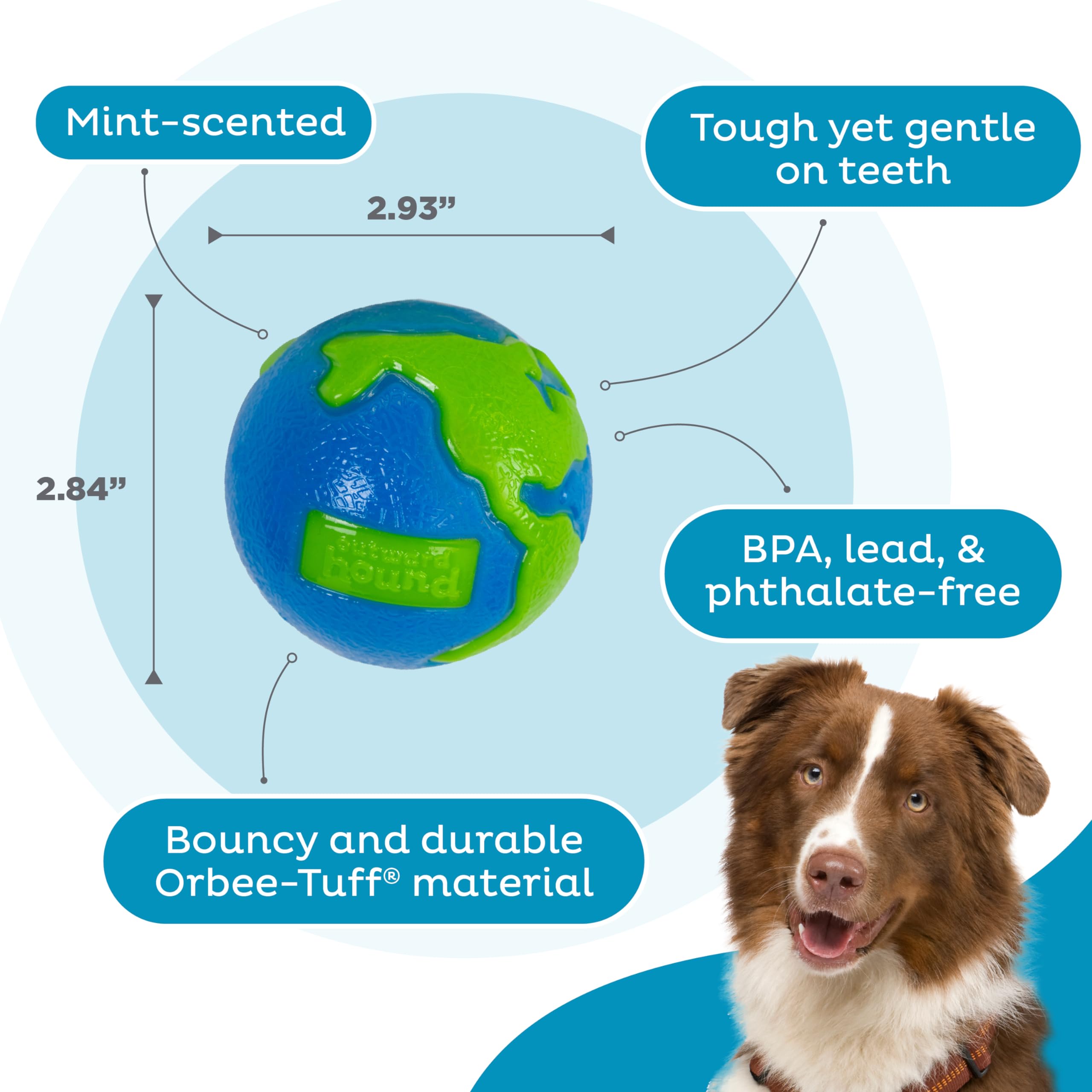 Outward Hound Planet Ball textura dentada para juego