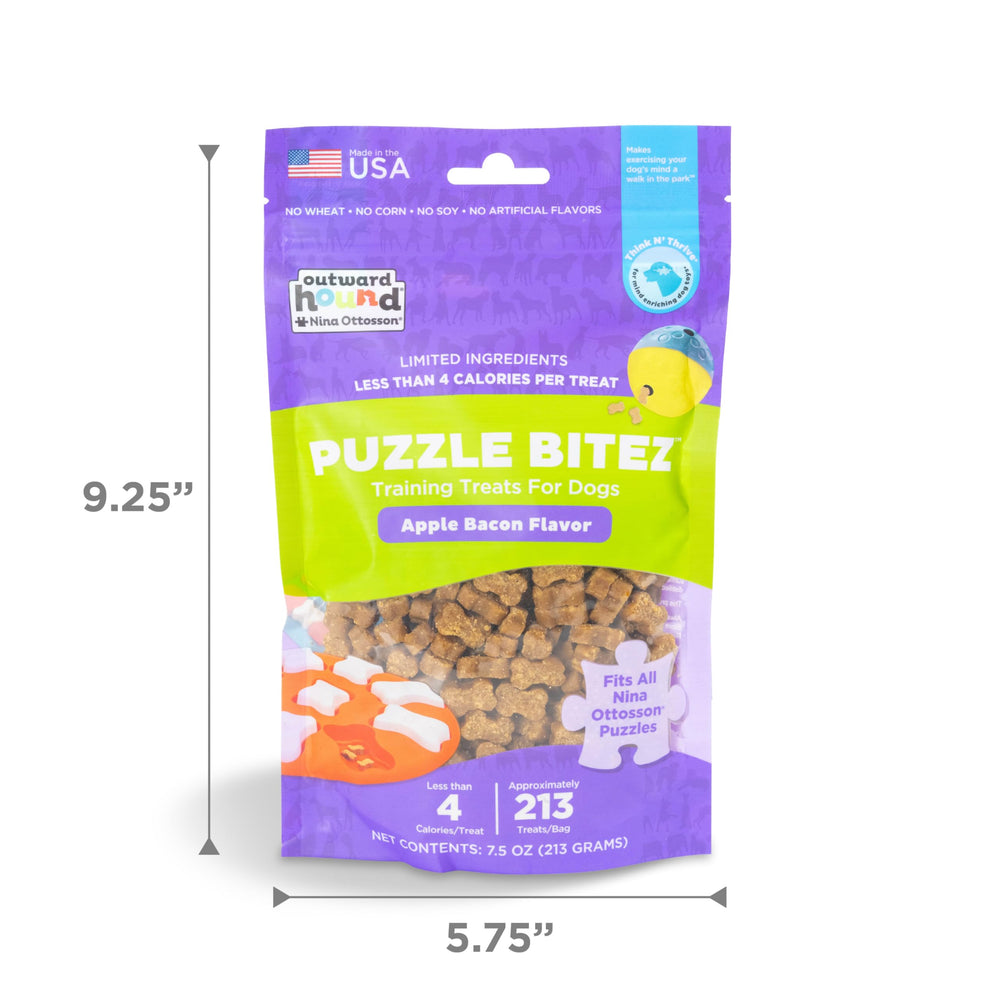Outward Hound Puzzle Bitez, fabricado en EE. UU., snack natural para perros.