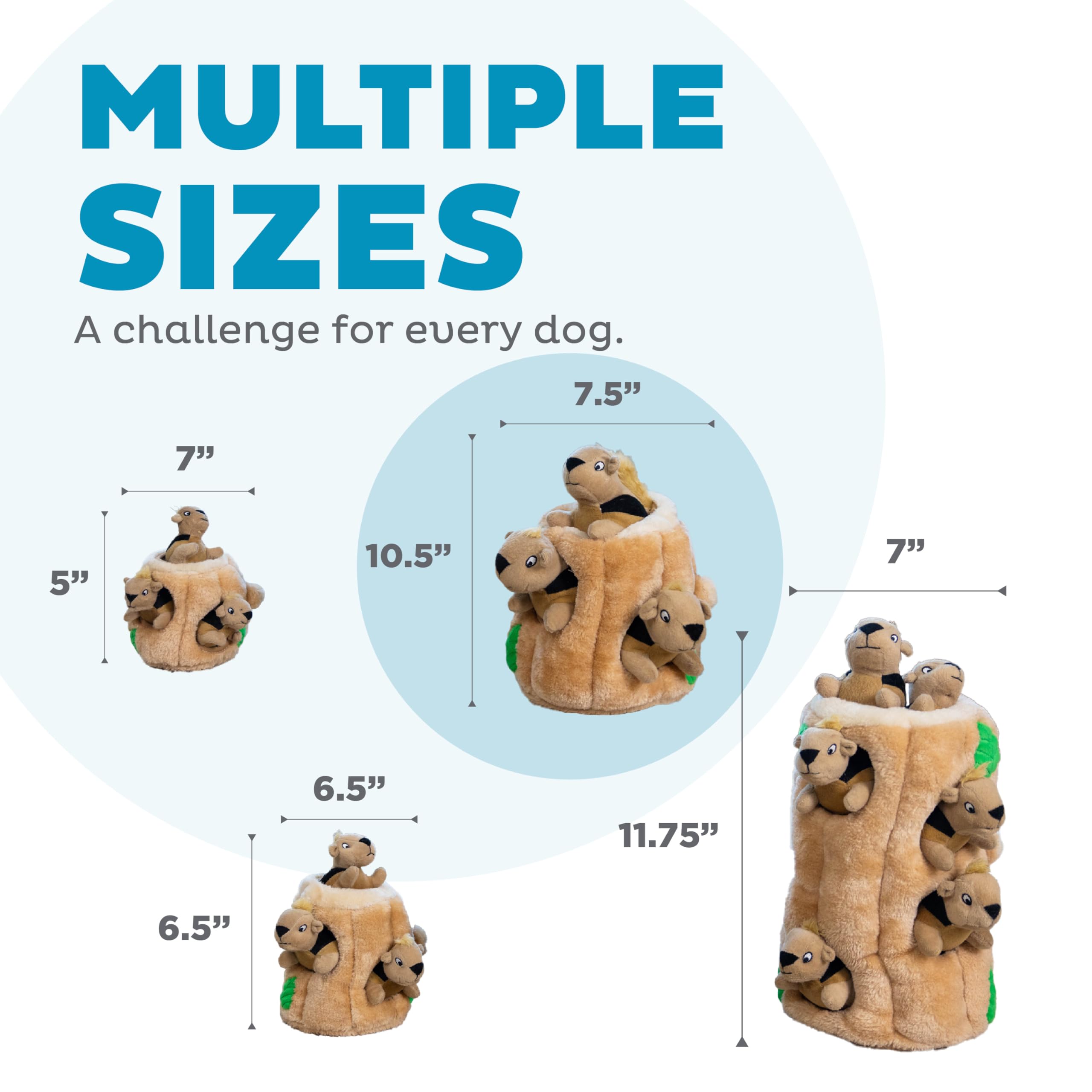 Outward Hound Hide-A-Squirrel con pack de tres ardillas que laten para más diversión.