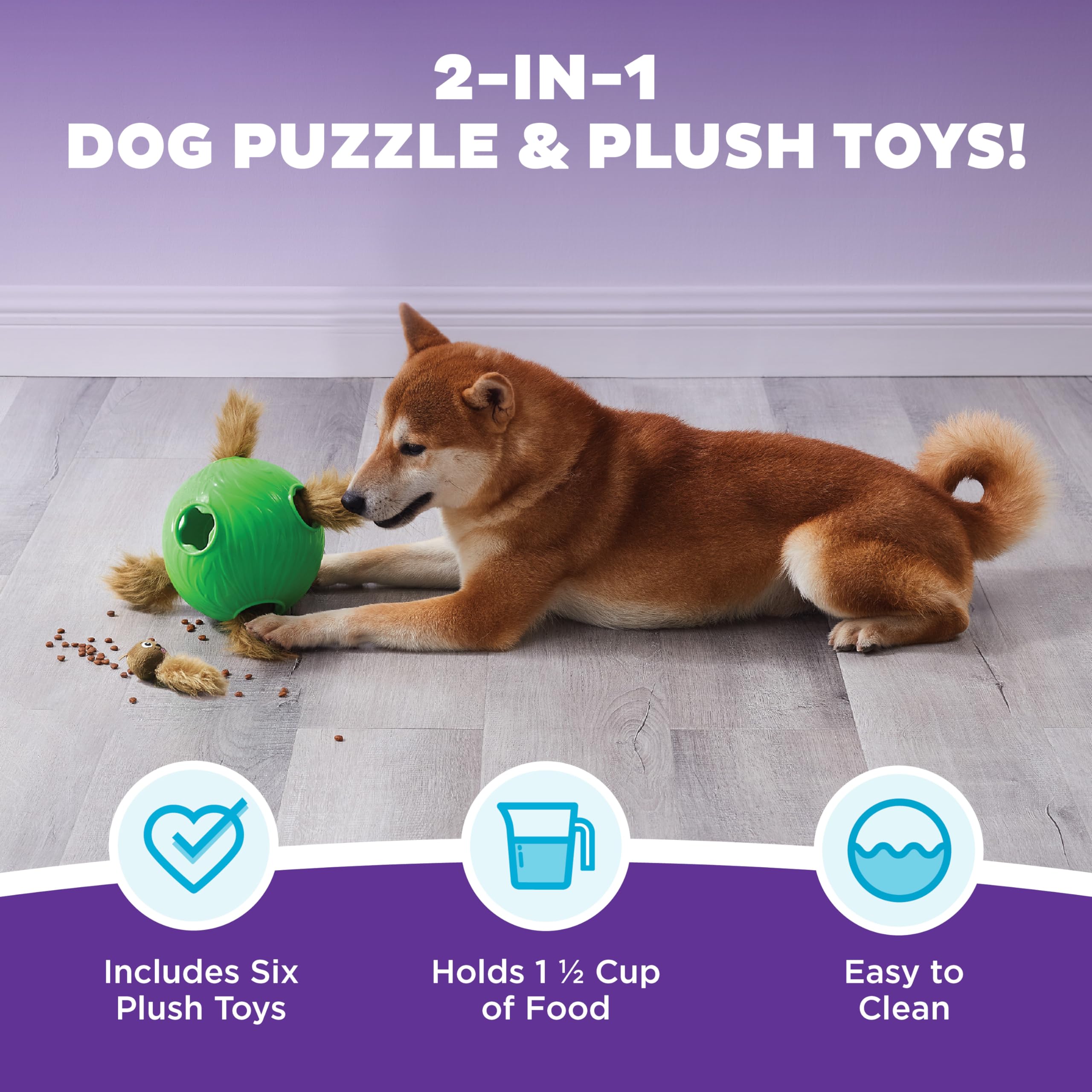 Outward Hound Snuffle N' Treat Ball ardillas de peluche para juego interactivo