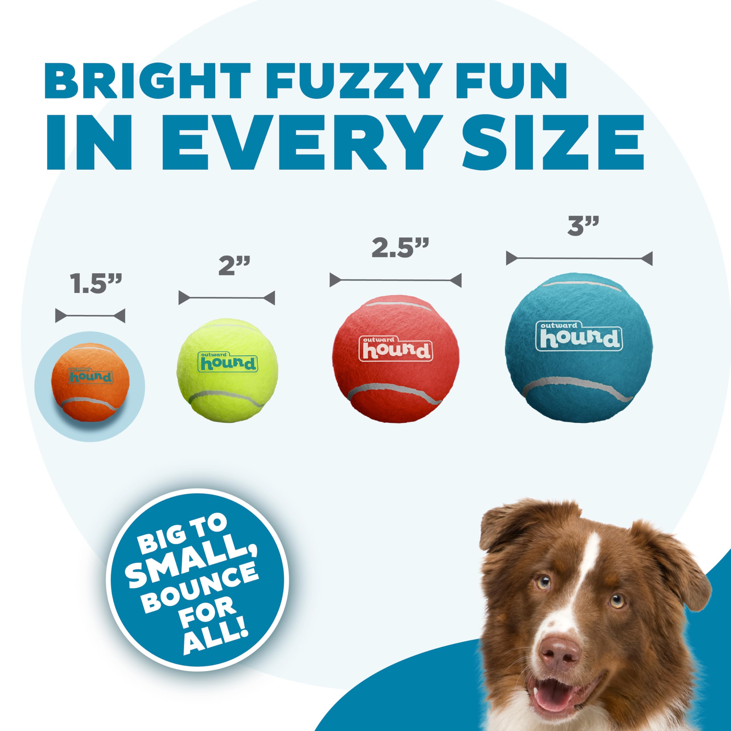 Outward Hound Squeaker Ballz, colores llamativos para fácil localización