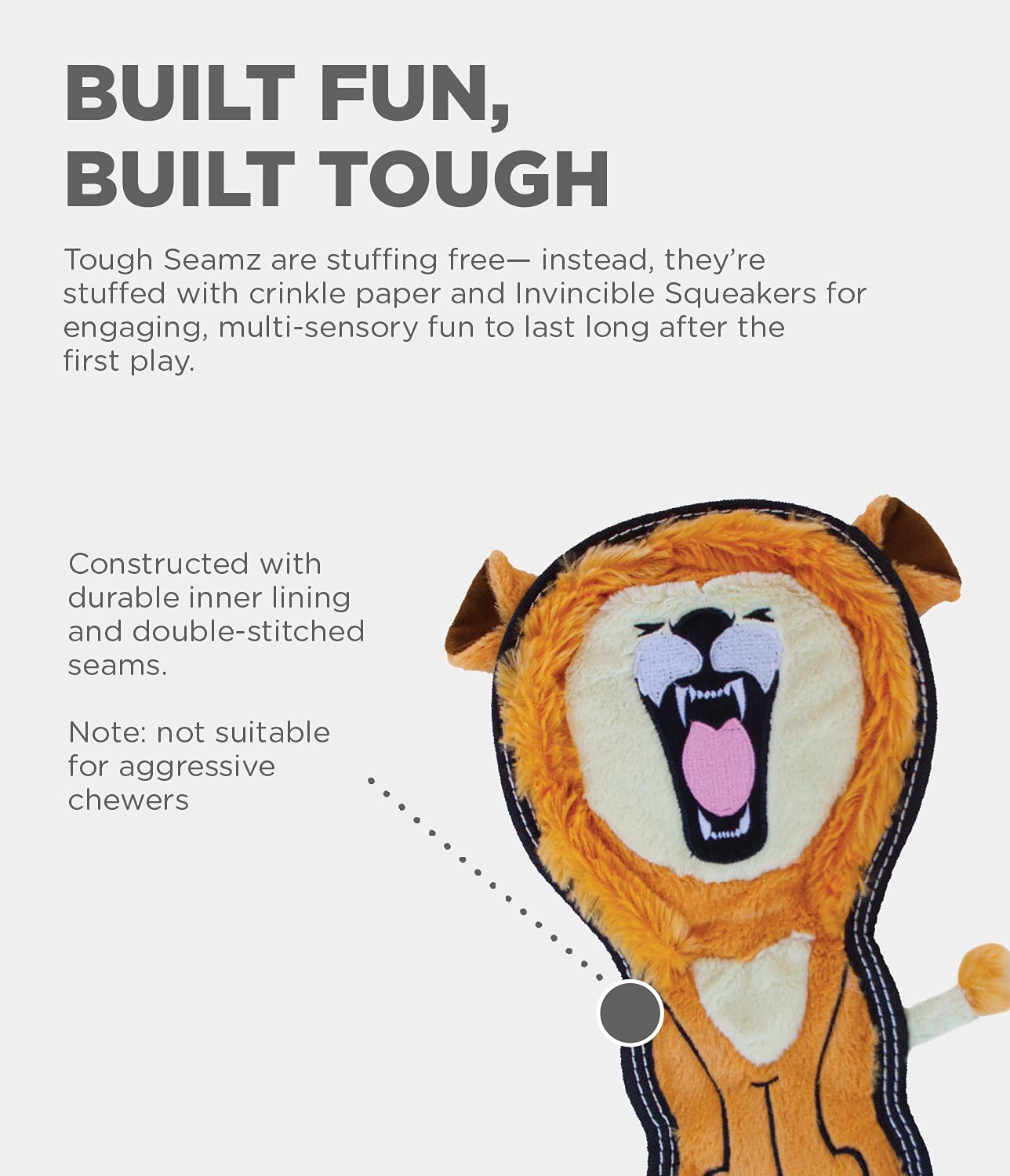 Outward Hound Tough Seamz León, disponible en tamaños desde pequeño hasta XL