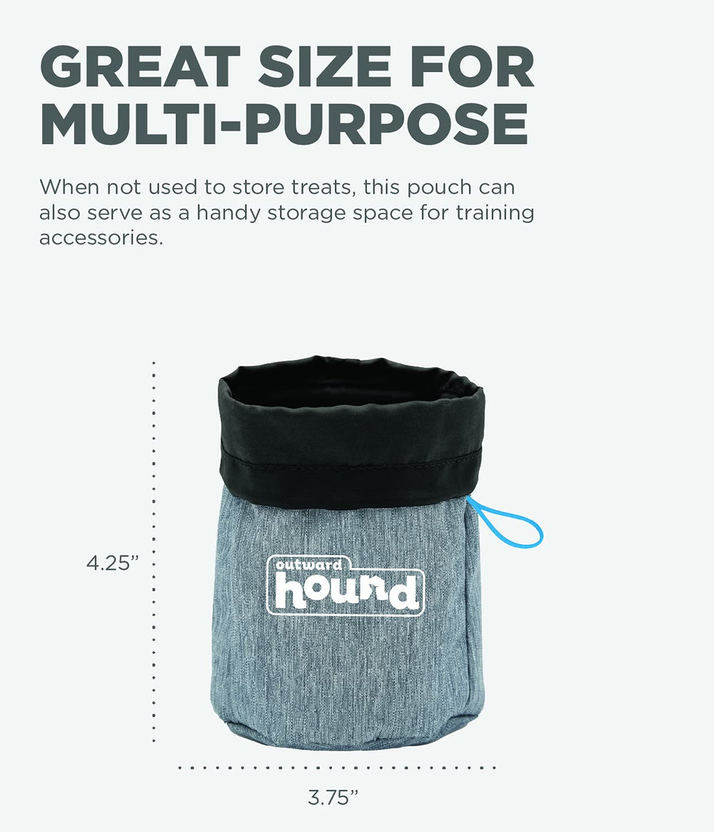 Outward Hound Treat Tote ofrece almacenamiento multiuso para silbato y accesorios.