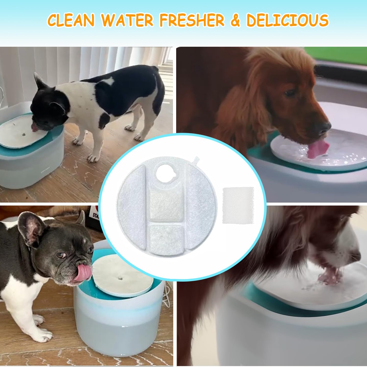 Empaque de 16 filtros OUPUSES para fuente de perros.