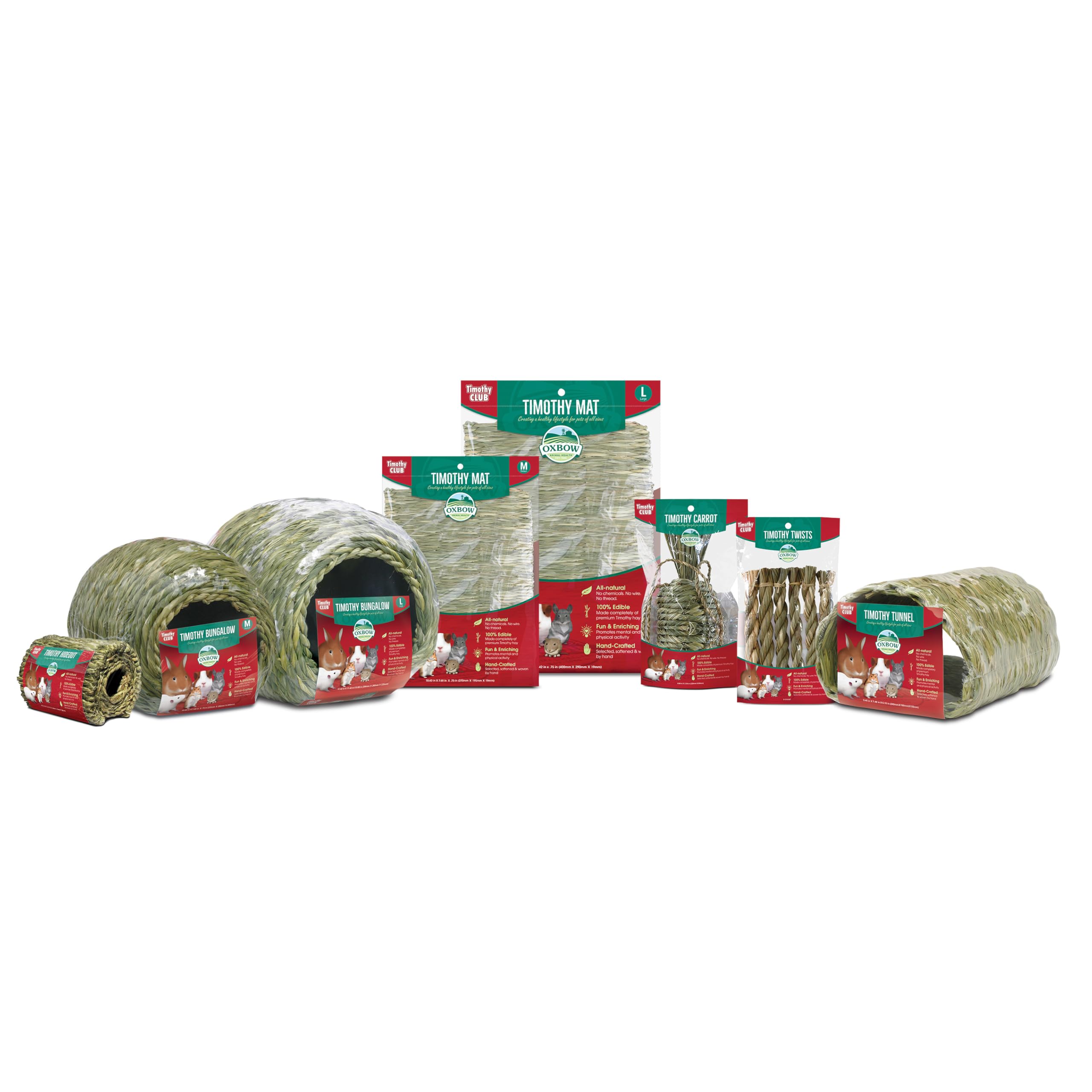 Oxbow alfombra heno Timothy para ratas, superficie comestible que invita a jugar y masticar.