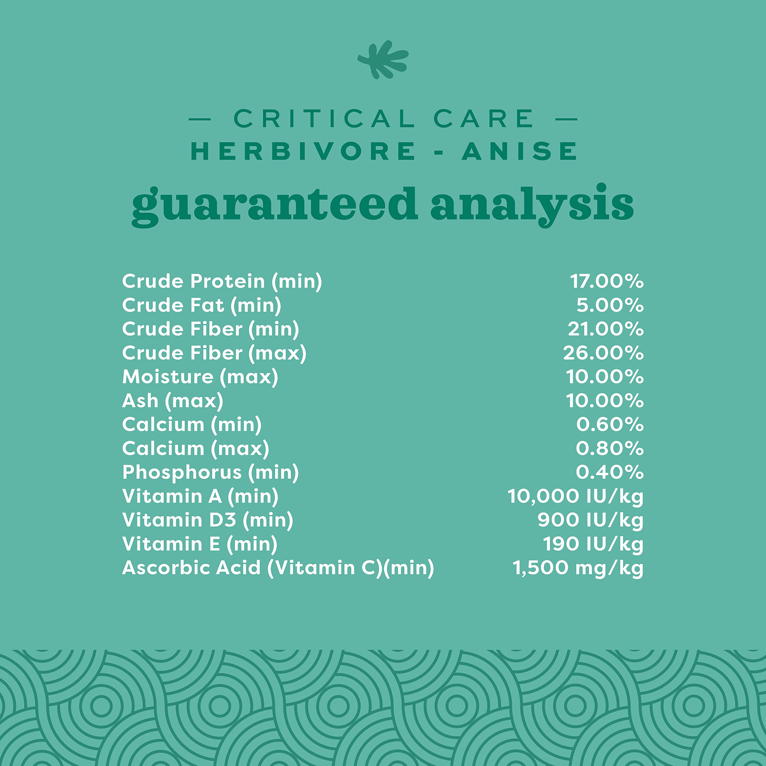 Oxbow Critical Care Herbivore, prebióticos y minerales para salud digestiva.