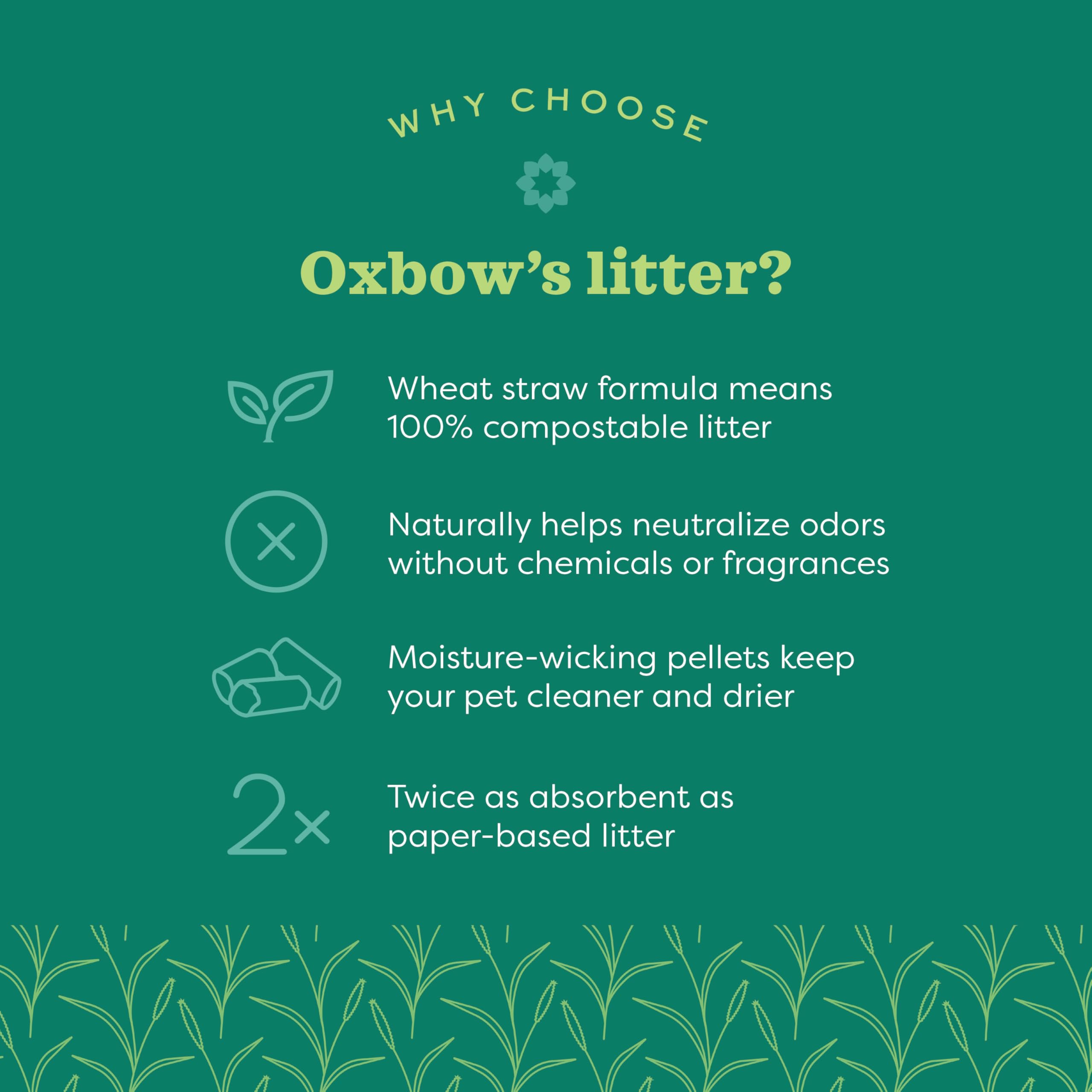 Oxbow Eco Straw Litter con alta absorción mantiene la jaula seca.