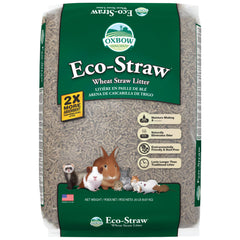Oxbow Eco Straw Litter en bolsa de 20 lb para jaula de roedores.