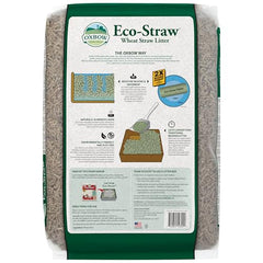 Oxbow Eco Straw Litter sin polvo para un ambiente más limpio.