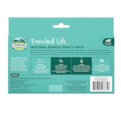 Oxbow Enriched Life colgante natural para roedores con texturas estimulantes.