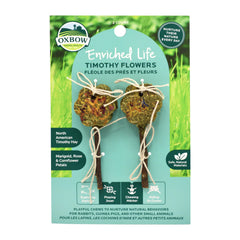 Oxbow Enriched Life Timothy Flowers, flor de heno para masticar y enriquimiento ambiental.