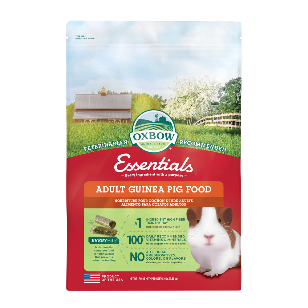 oxbow essentials: pellets uniformes para conejillo de indias, nutrición balanceada en cada bocado.