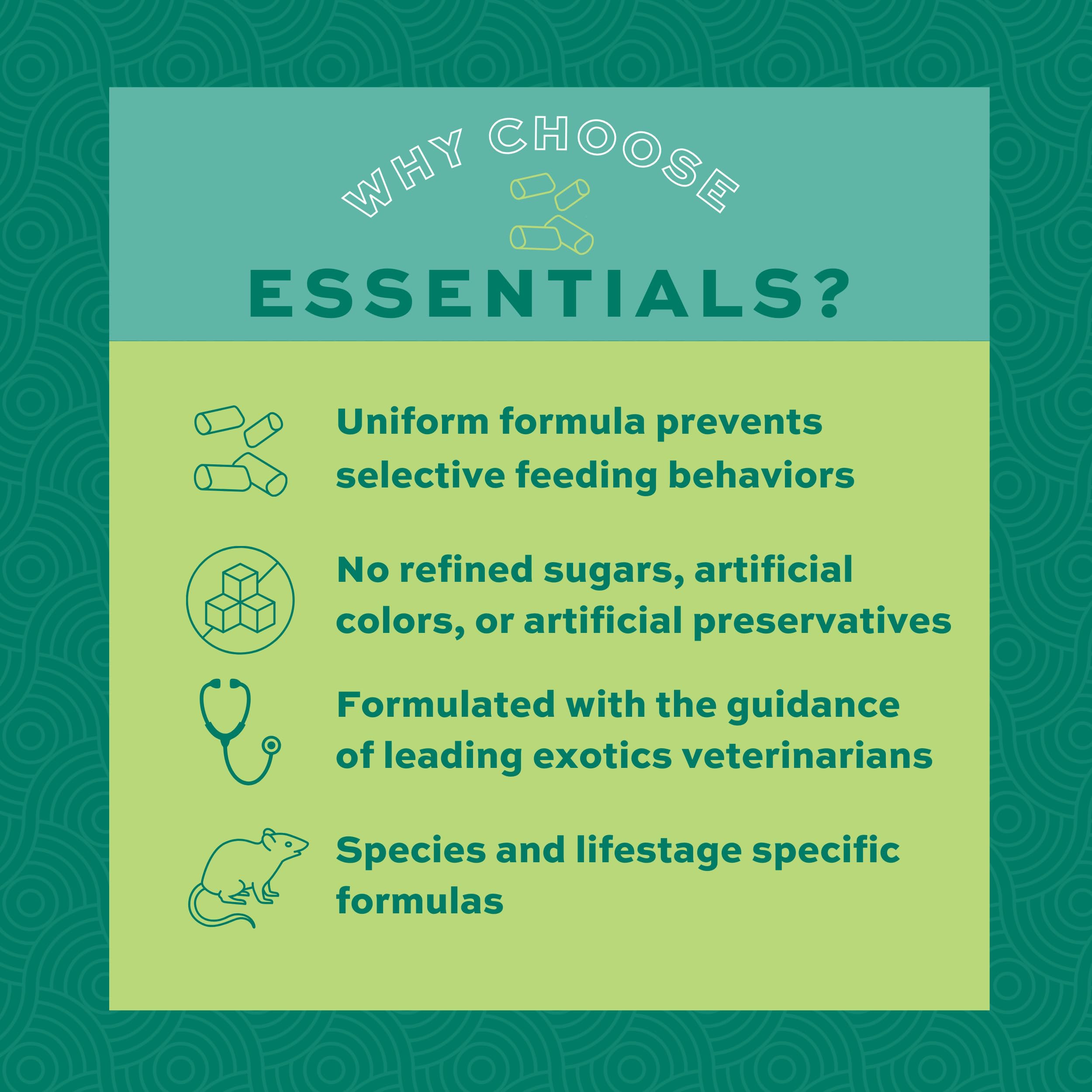 Antioxidantes y prebióticos en Oxbow Essentials para rata adulta, apoyo inmunitario.