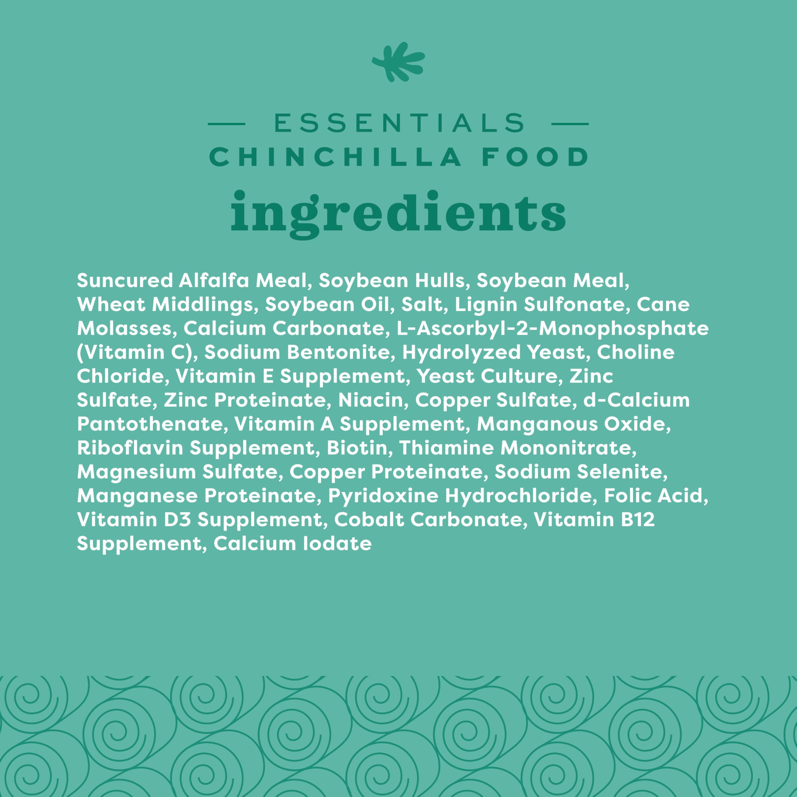 Oxbow Essentials Chinchilla prebióticos para apoyo digestivo.