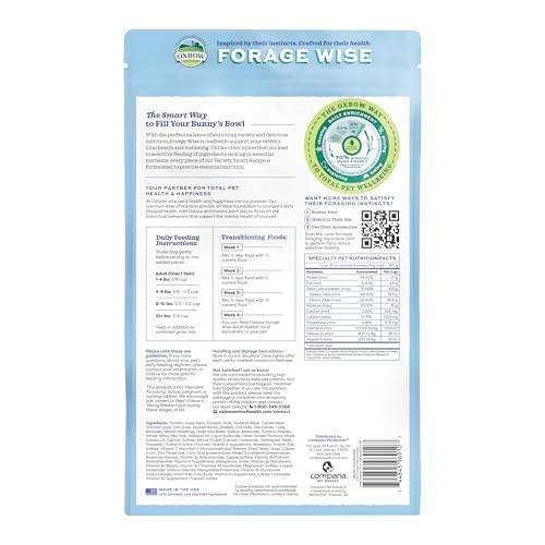 Oxbow Forage Wise: dieta diaria completa para el bienestar del conejo