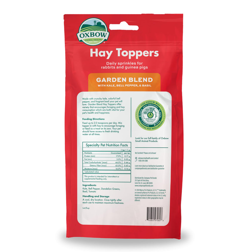 Oxbow Hay Toppers Usos Diarios: variedad y estímulo del forraje