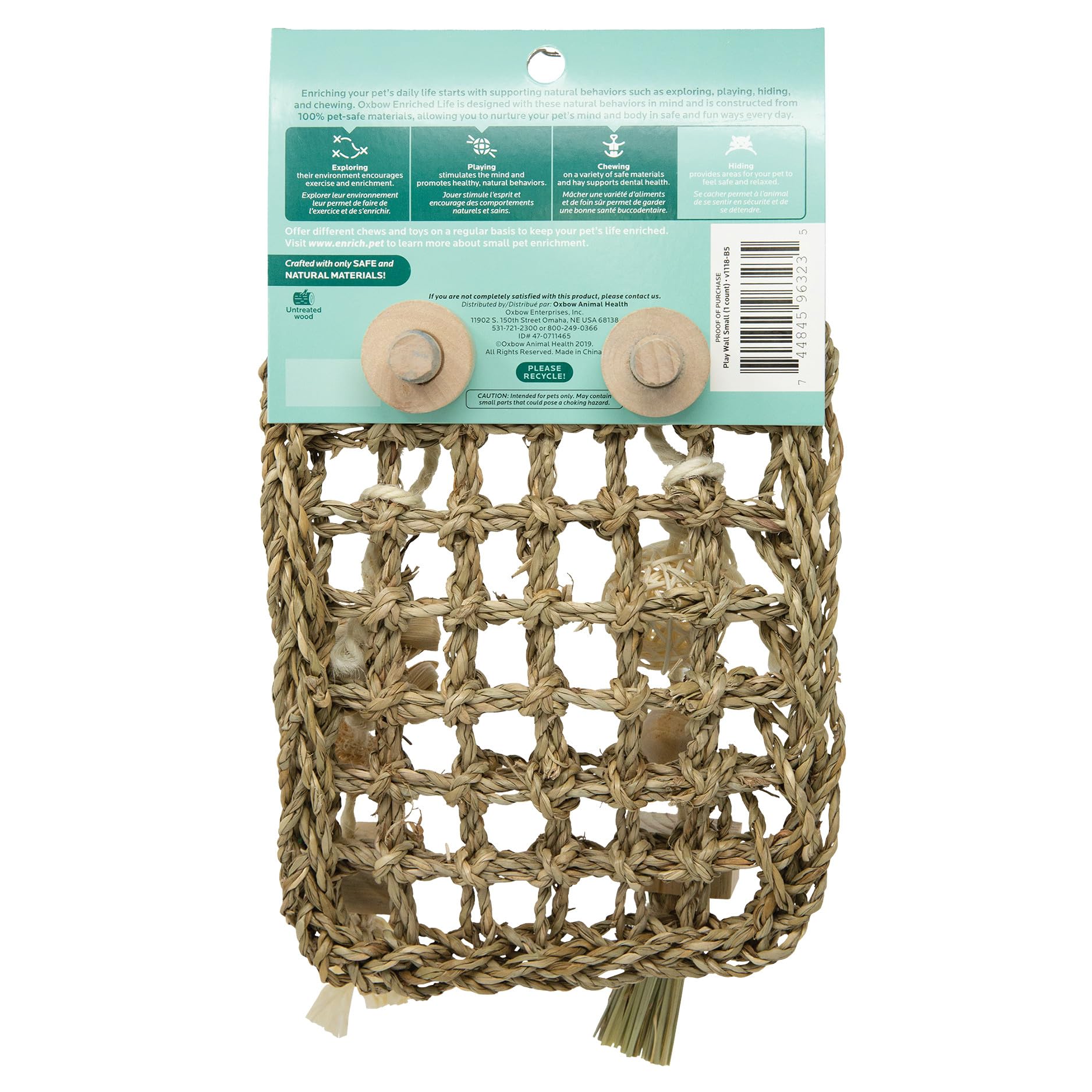Oxbow Enriched Life Play Wall: materiales naturales sin tratar para masticación segura