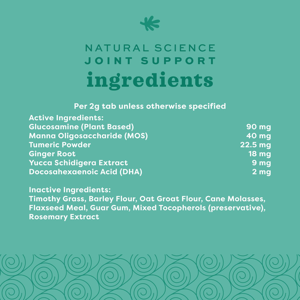 Oxbow Natural Science Joint Support: ingredientes clave como cúrcuma y glucosamina