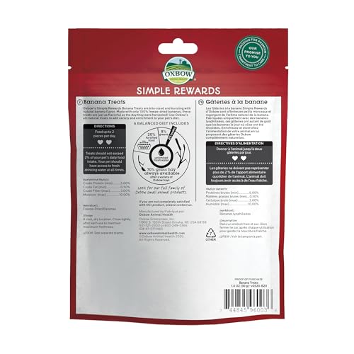 Oxbow premio natural para conejos, recompensa sin azúcares añadidos para entrenamiento diario