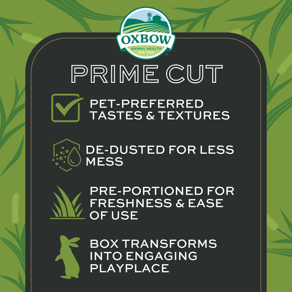 Oxbow Prime Cut Timothy Hay, cultivado-por-agricultores-expertos garantiza calidad constante