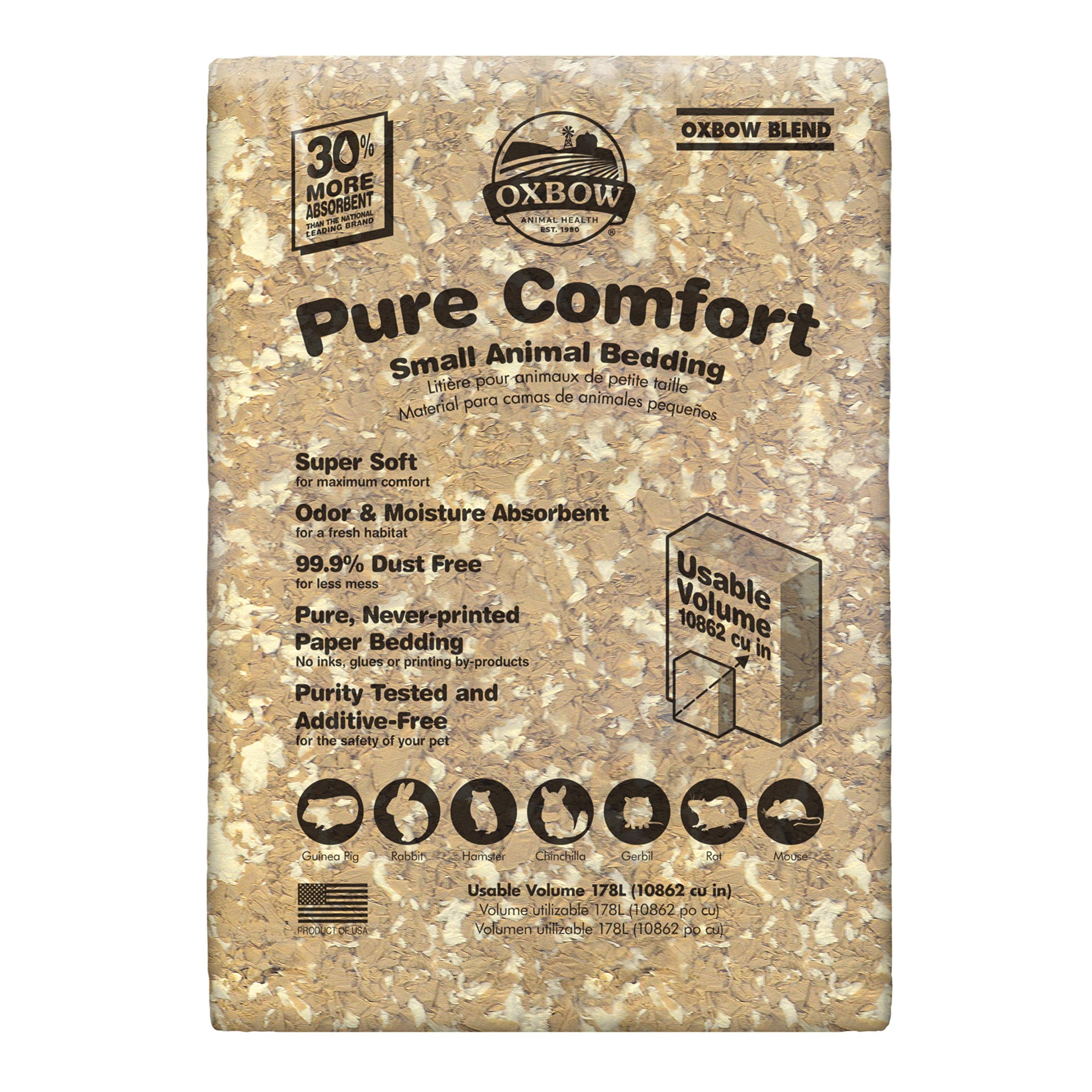 Oxbow Pure Comfort para conejo en caja, controla olores y mantiene seca la habitación