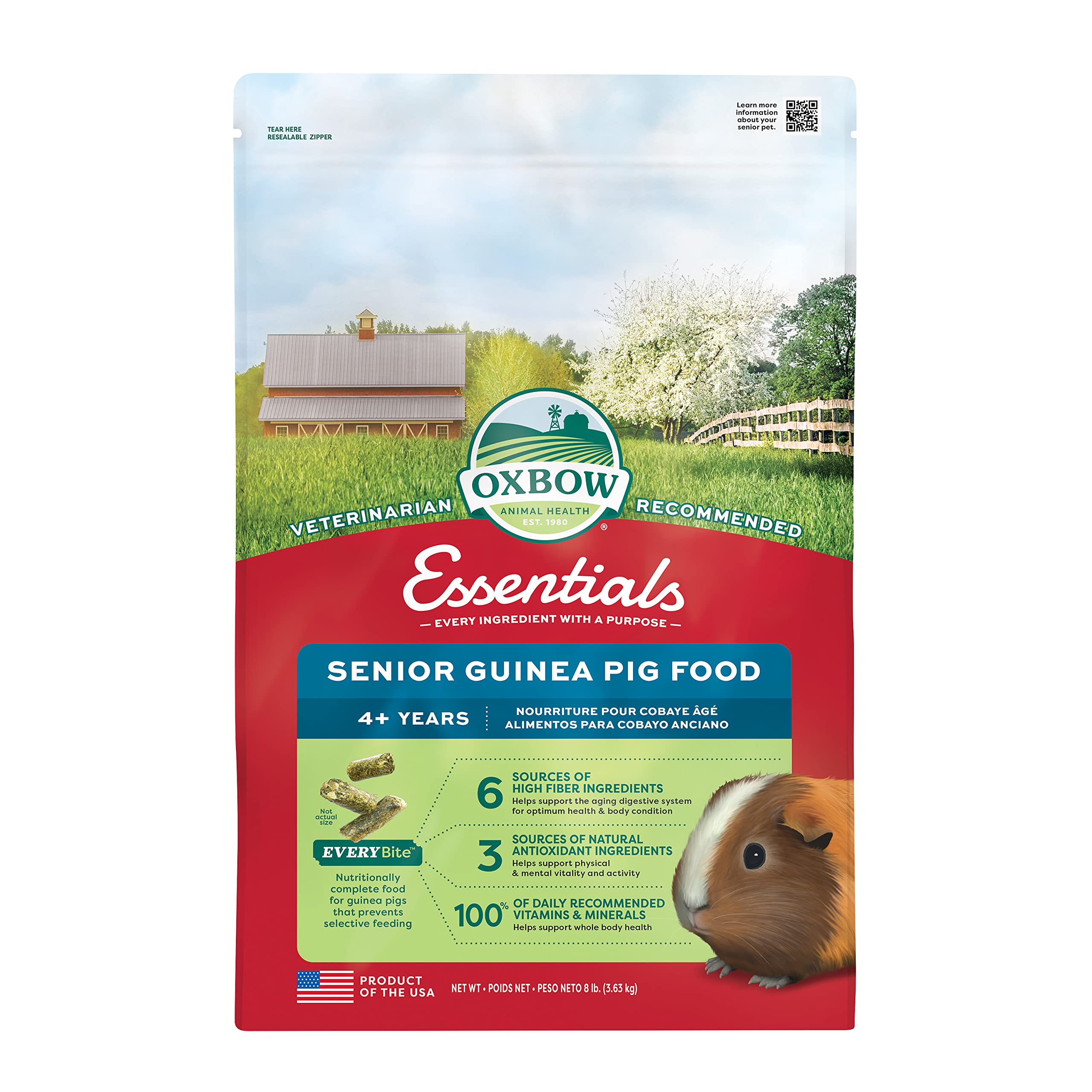 Oxbow senior conejillo de indias: bulto de gránulos para digestión equilibrada.