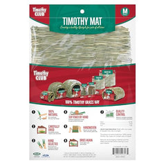 Oxbow Timothy Hay Mat en jaula, enriquecimiento diario para pequeñas mascotas