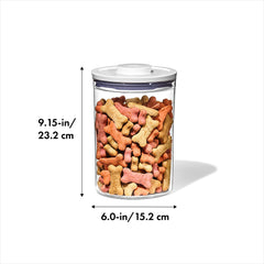 OXO Pet POP: vista de la tapa de aire, sellado para frescura y limpieza.