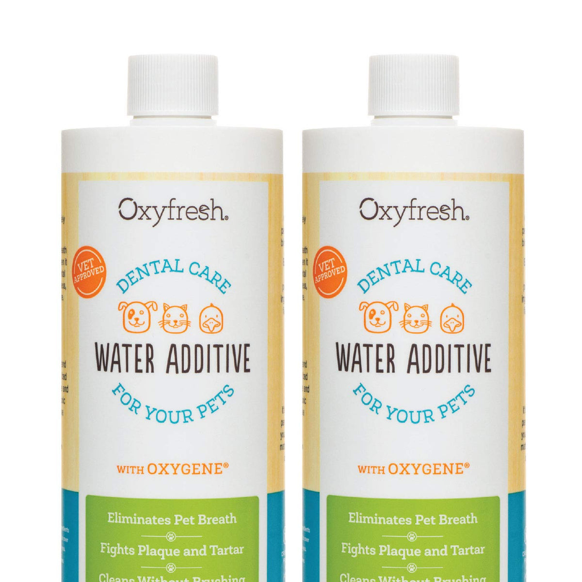 Oxyfresh cuida el cuidado dental para mascotas en agua para un aliento más fresco.