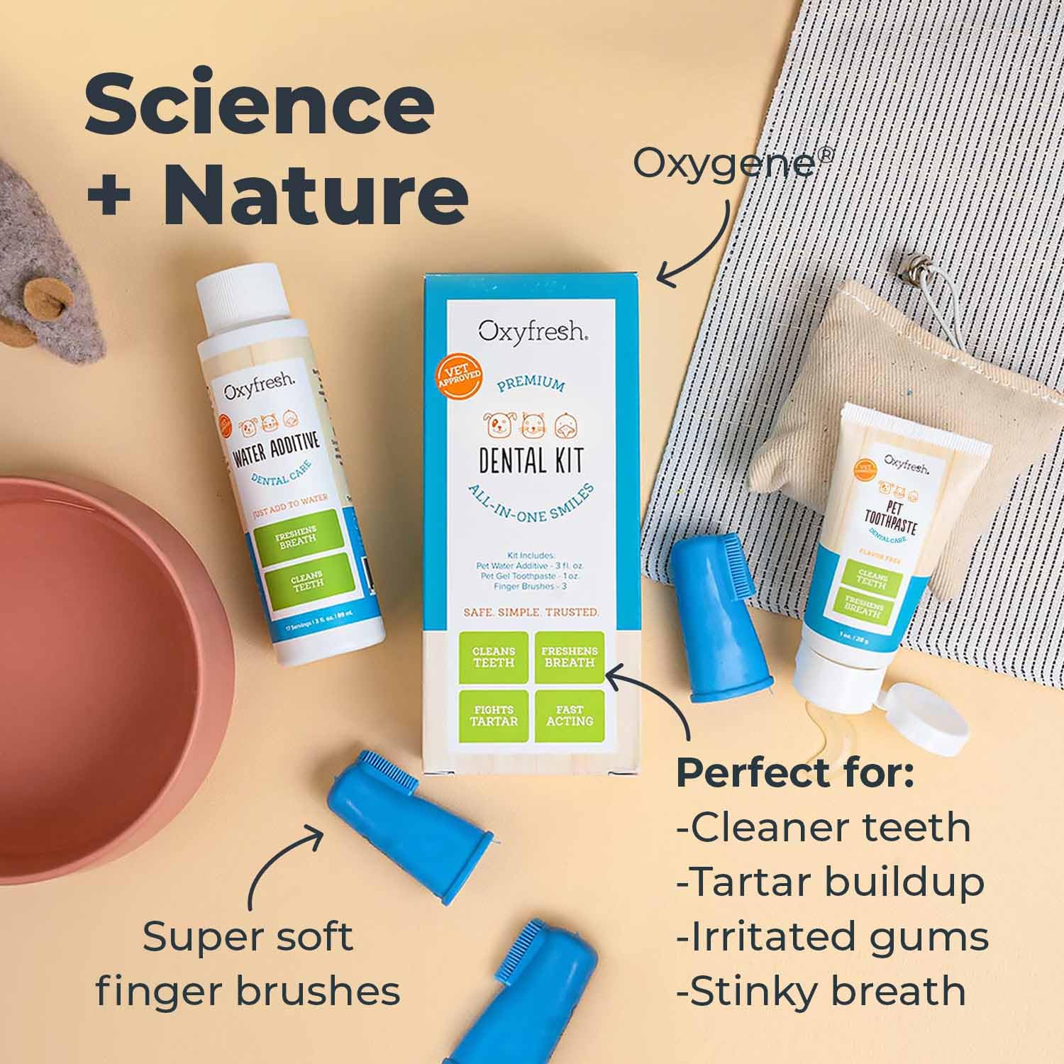 Conjunto completo de Oxyfresh para casa, fácil de usar.