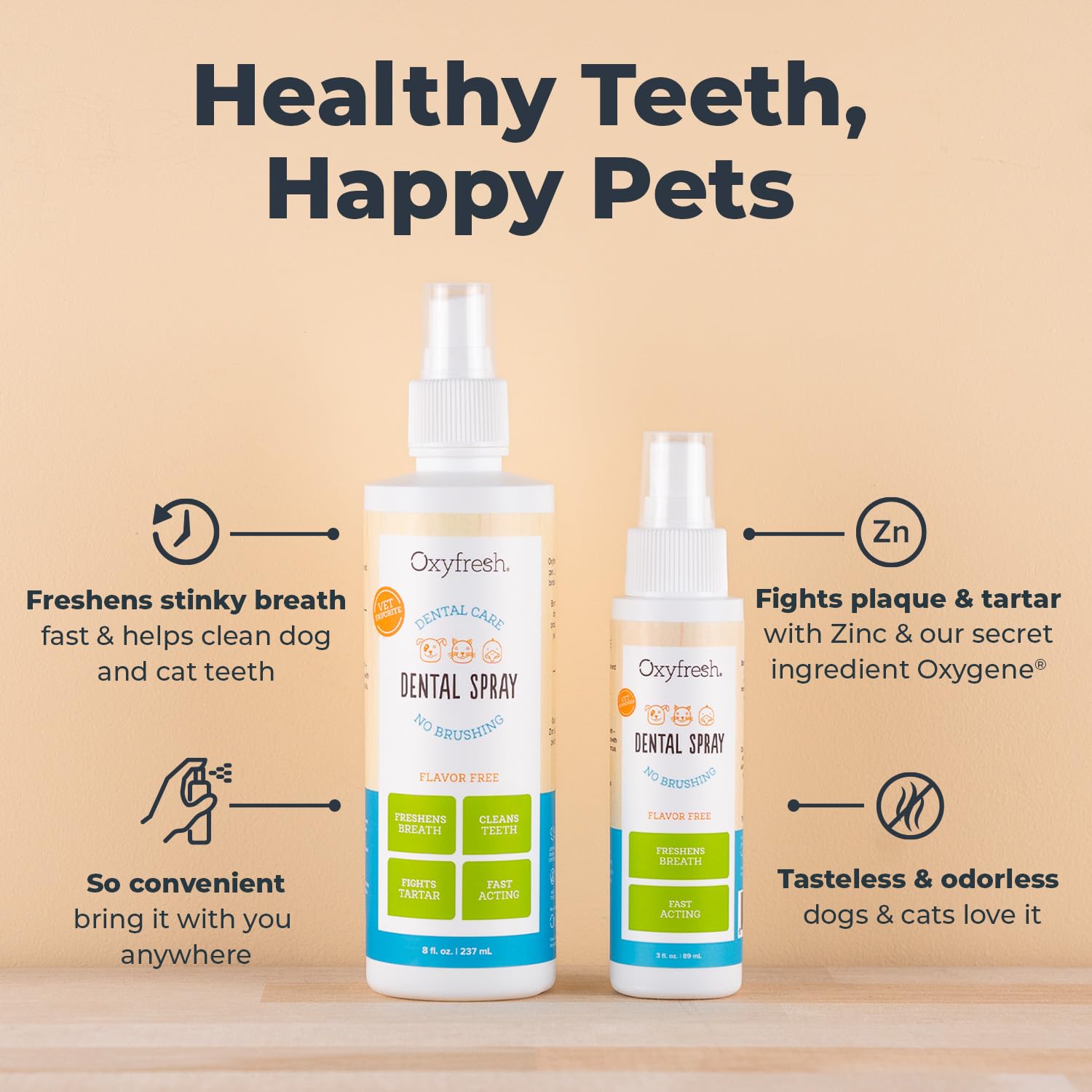 Oxyfresh limpieza dental para perros y gatos, mejora la higiene bucal