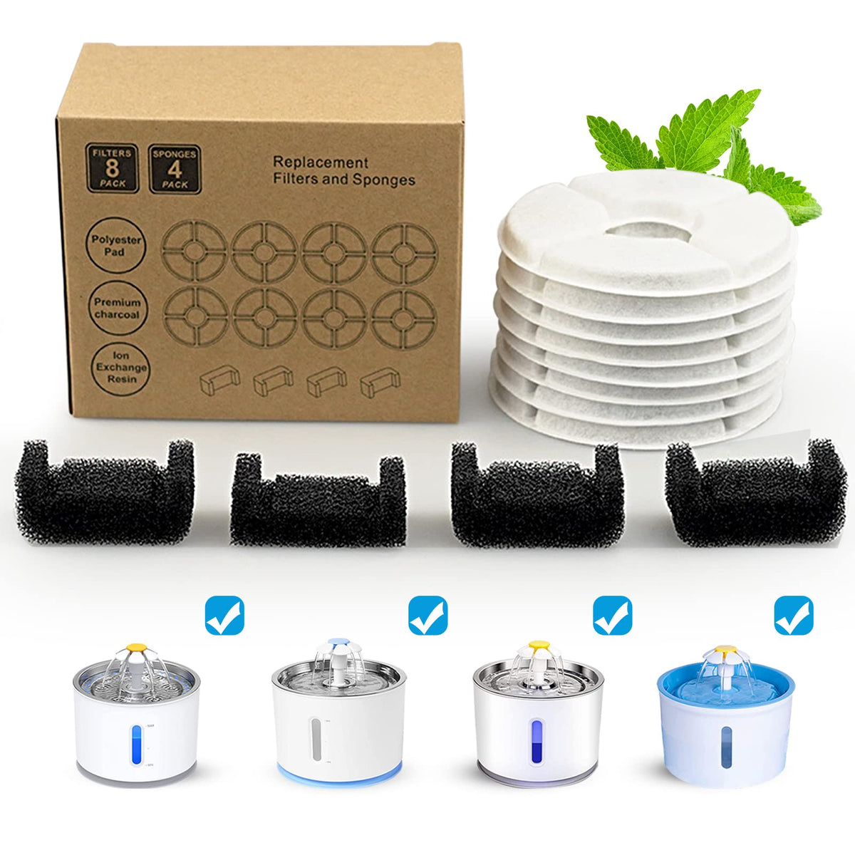 El filtro OYES para fuente de gato con carbón activado mantiene el agua más limpia.