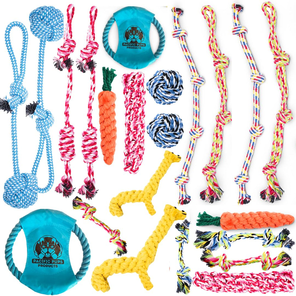 Pacific Pups Juguete de cuerda para perro mediano, ideal para tirar y jugar