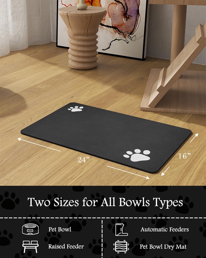 PADOOR alfombrilla uso diario negro: uso diario cómodo para perros y gatos.