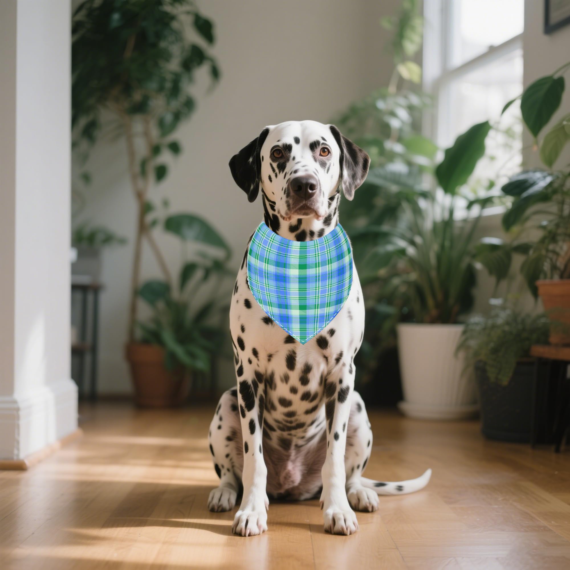 Bandanas Pai Sence plaid para sesiones de fotos de mascotas.