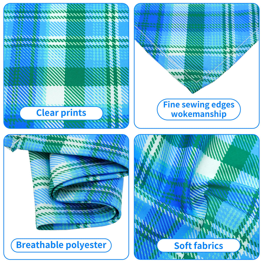 Bandanas Pai Sence plaid para perros, poliéster suave y duradero.