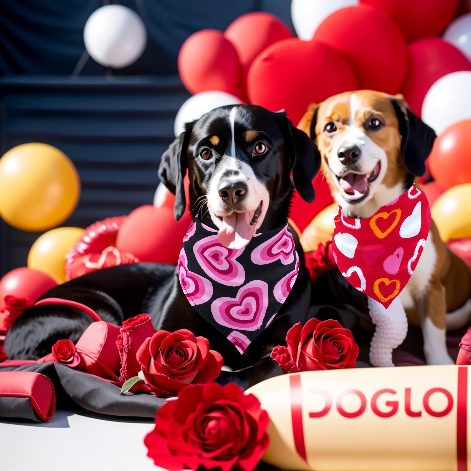 Bandana Pai Sence con diseño corazones, ideal para sesiones de fotos
