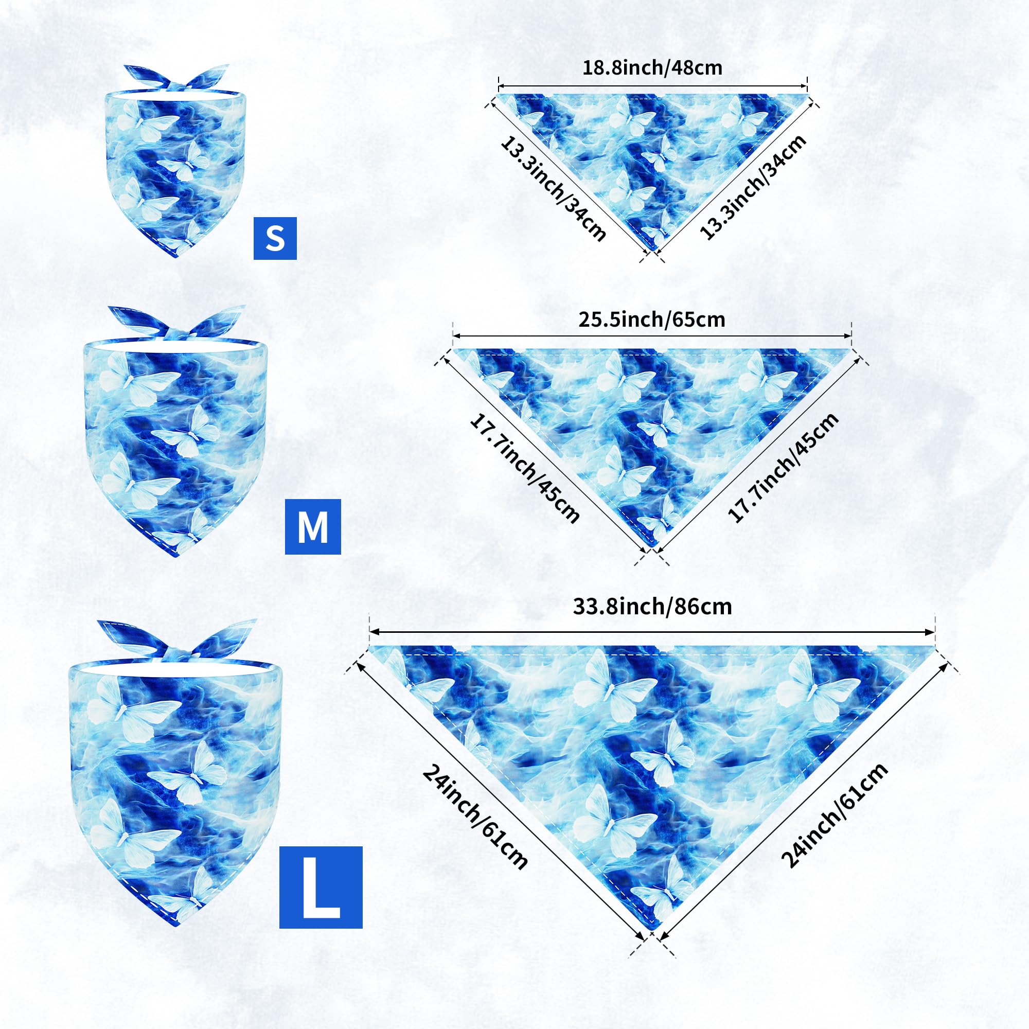 Bandana grande Pai Sence Tie-Dye para perro, talla XXL, ajuste cómodo.