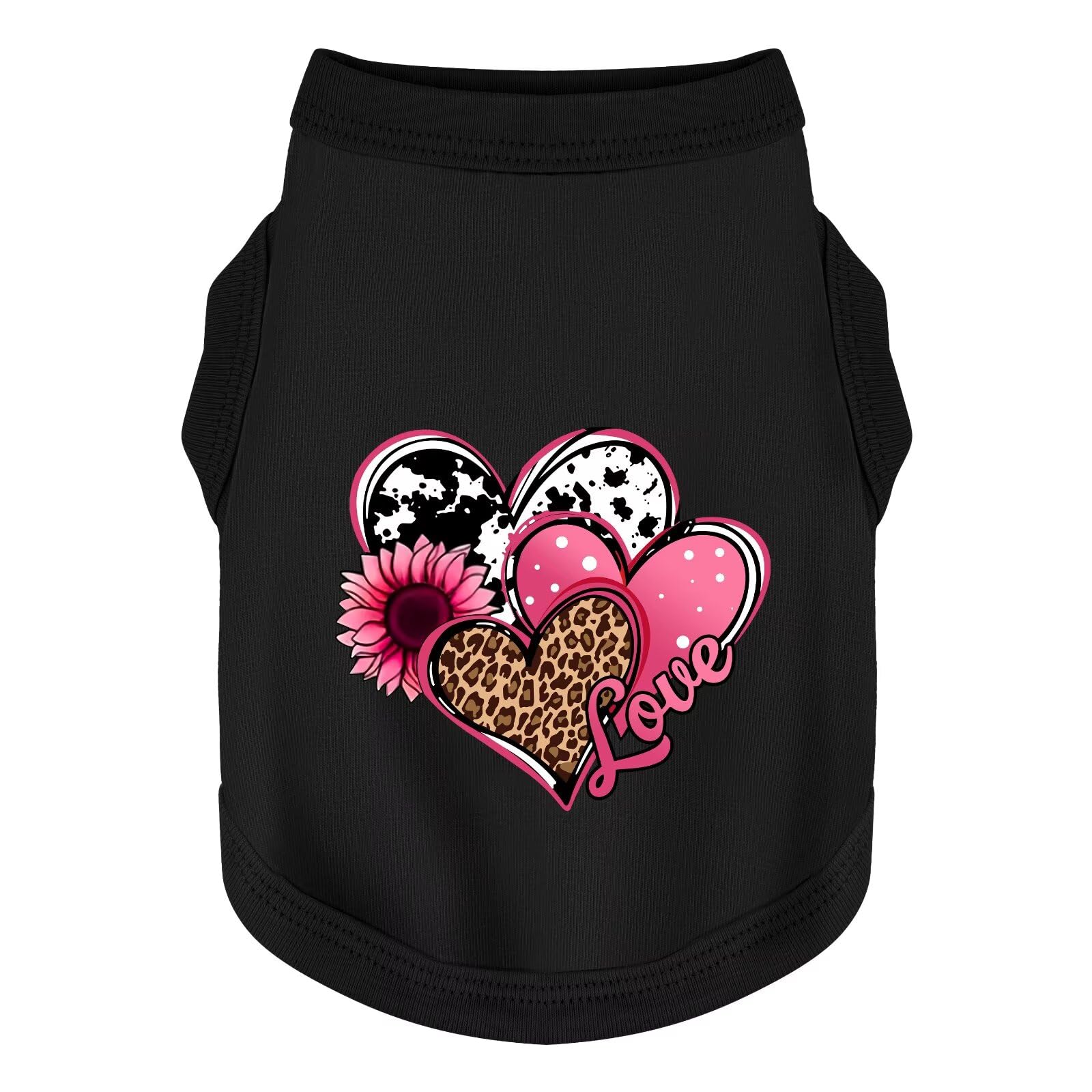 Camiseta Paiaite para perro en algodón suave con corazones y amor, ideal para paseos.