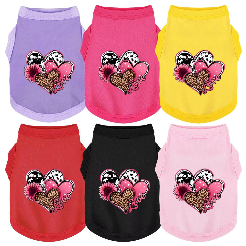 Camiseta Paiaite para perro, diseño de corazones y amor.