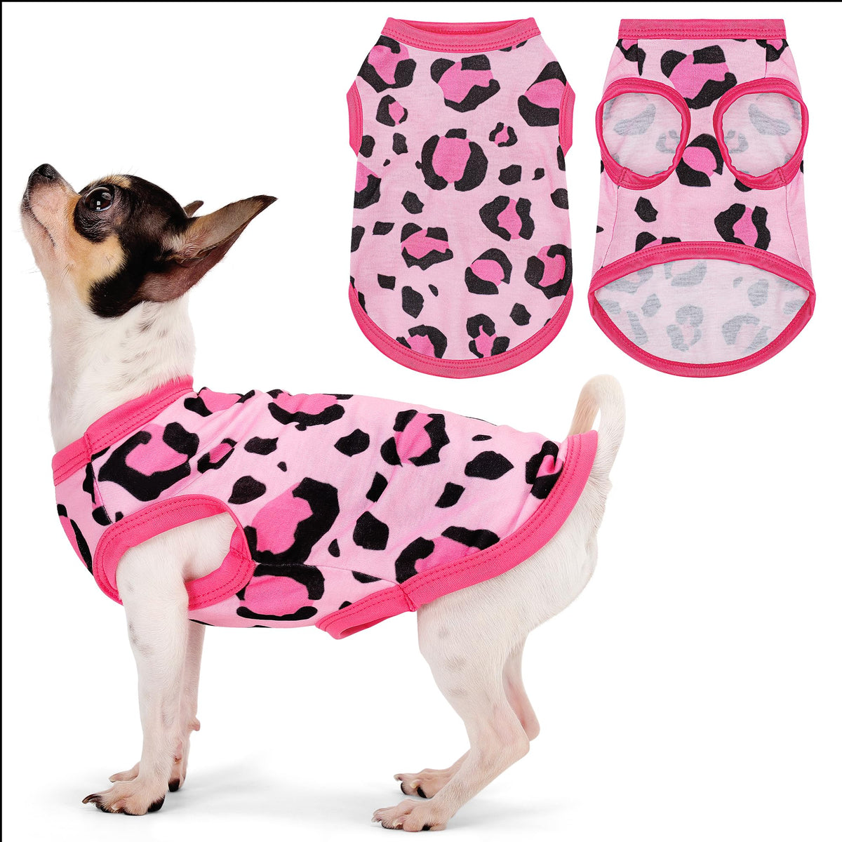 Camiseta Paiaite con estampa leopardo rosa, ideal para paseos diarios.
