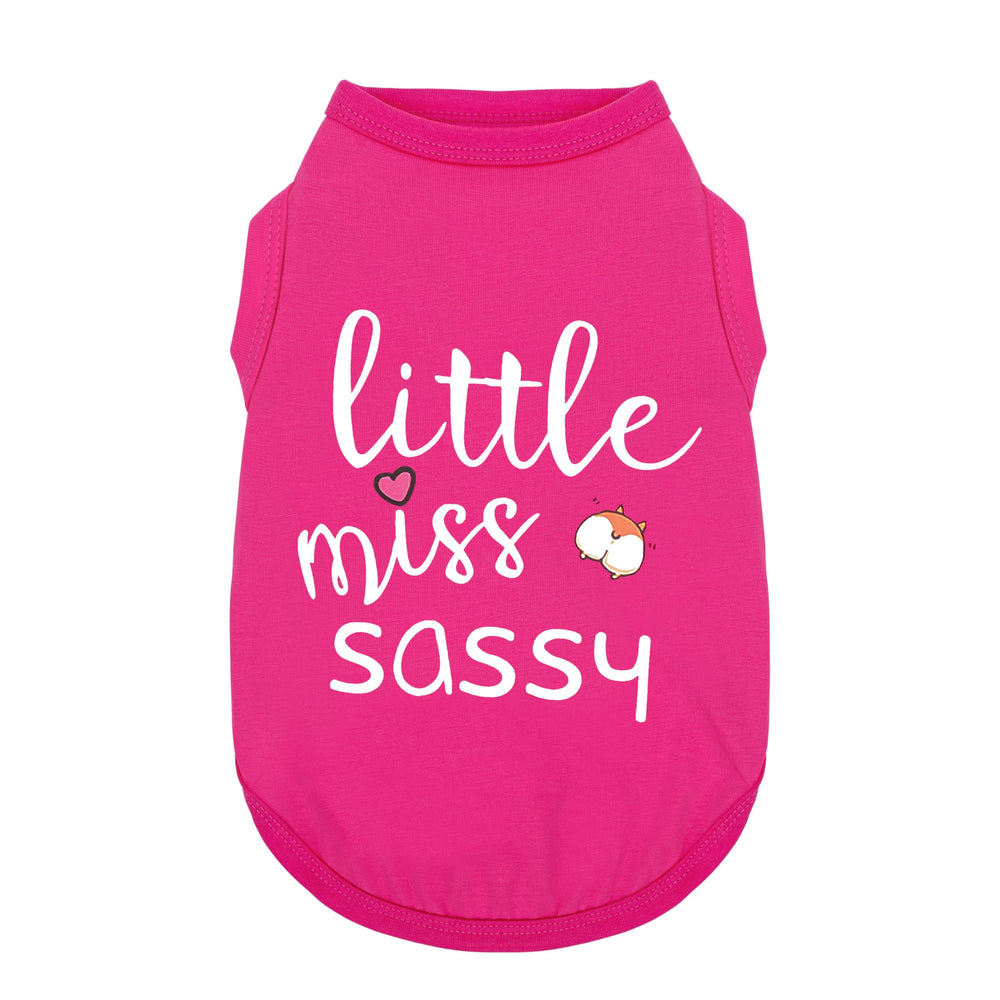 Camiseta Paiaite para perro con estampado pequeña descarada en frente, ideal para paseos diarios.