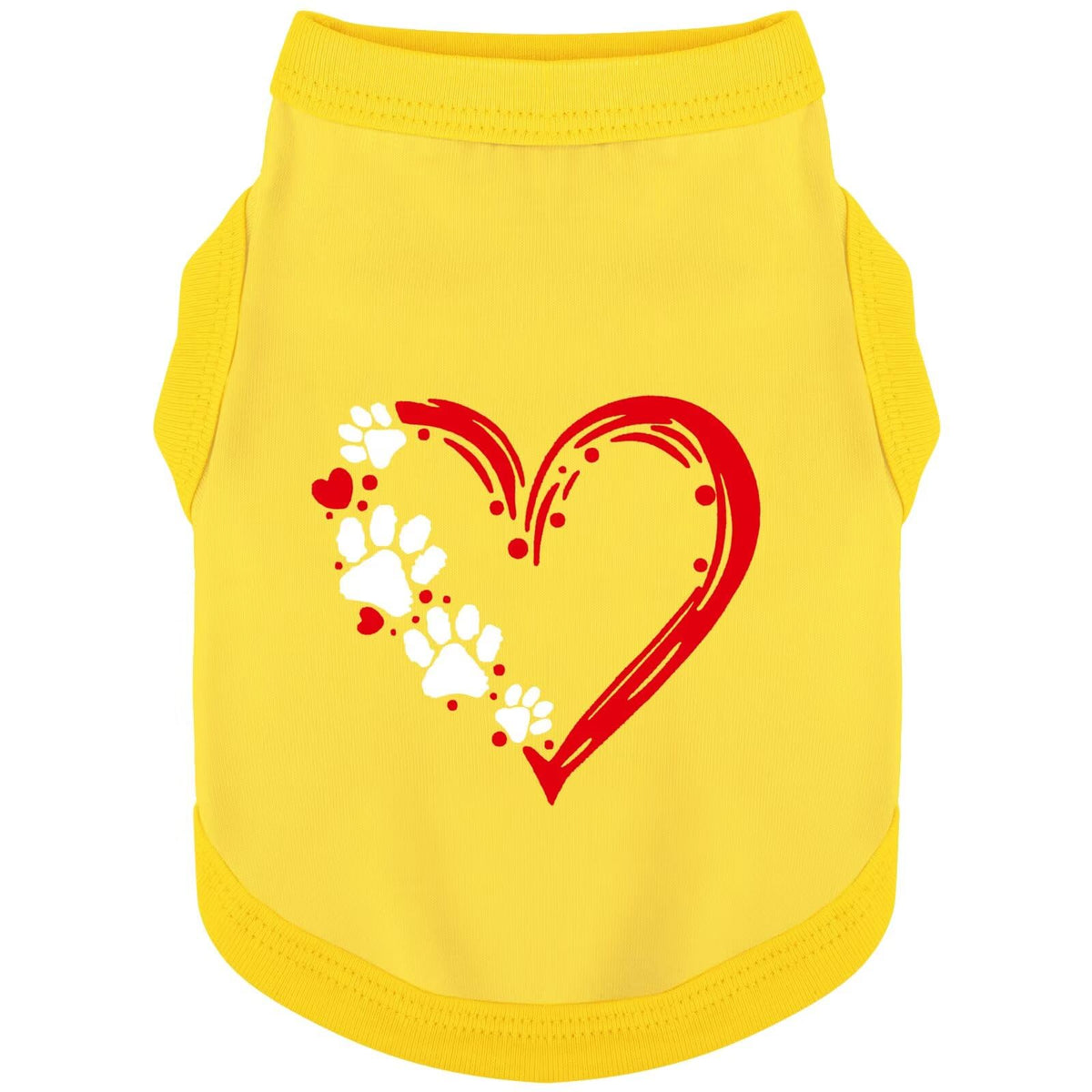 Paiaite camiseta canina sin mangas con corazon-pata, comodidad diaria