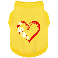 Paiaite camiseta canina sin mangas con corazon-pata, comodidad diaria