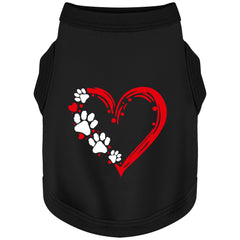 Paiaite camiseta para perro sin mangas con corazones y huellas, ideal para paseos diarios.