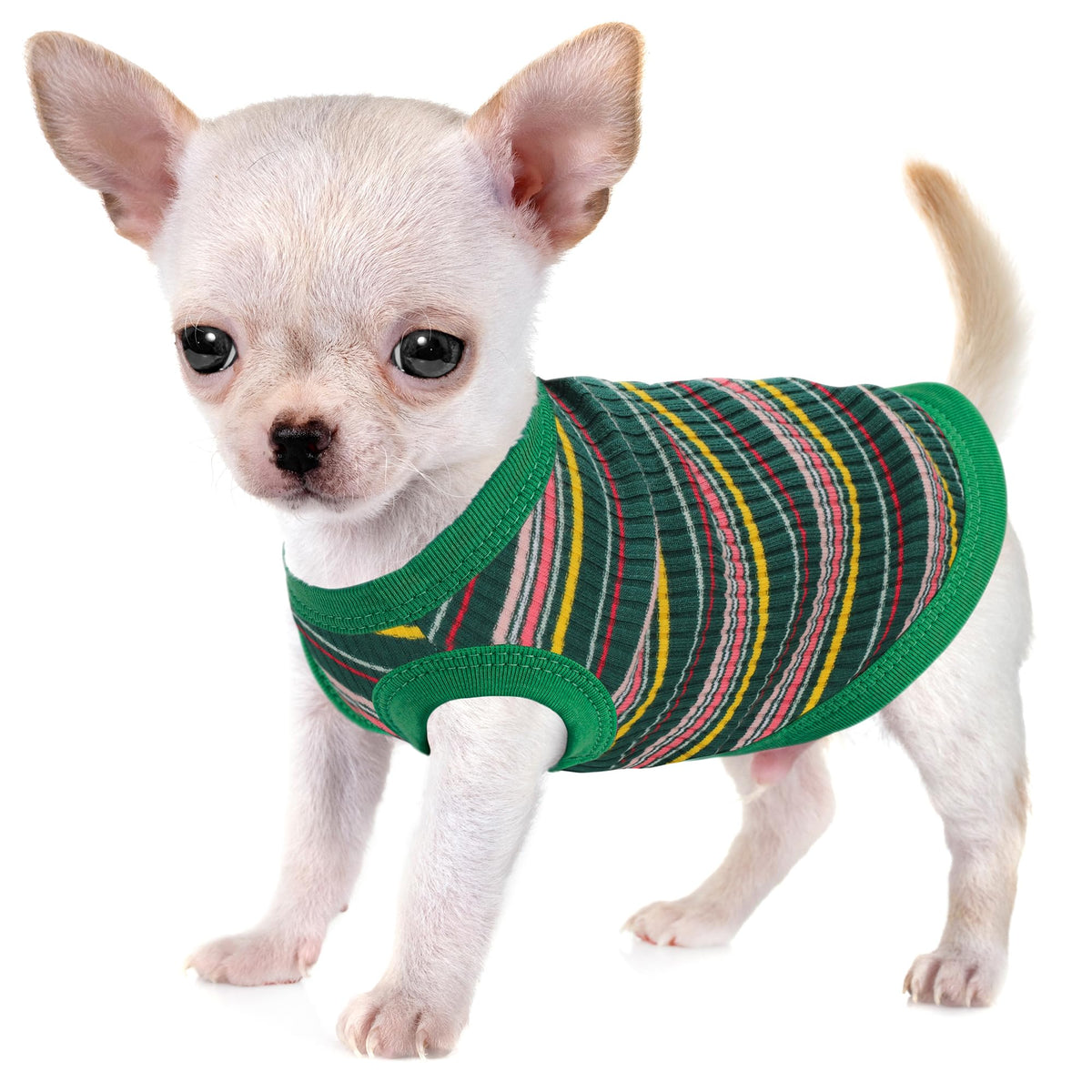 Paiaite camiseta para perro sin mangas verde, comodidad de algodón suave para paseos